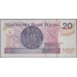 20 złotych, 25.03.1994; seria londyńska AG, numeracja 6...