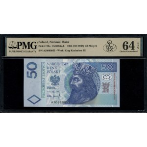50 złotych, March 25, 1994; London series AJ, serial number 0...
