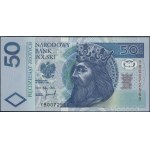 50 złotych, 25.03.1994; seria zastępcza PWPW YB, numera...