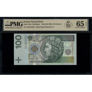 100 zlotych, March 25, 1994; London AK series, serial number ...