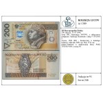 200 zlotych, March 25, 1994; DB series, serial number 5407991, from...