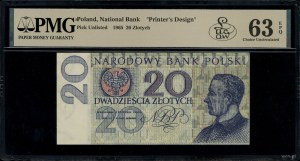 20 złotych, 2.01.1965; bez oznaczenia serii i numeracji...