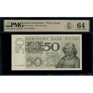 50 złotych, January 2, 1964; KH series, serial number 1204395, without...