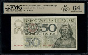 50 złotych, 2.01.1964; seria KH, numeracja 1204395, bez...