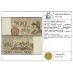 500 złotych, 2.01.1965; seria KH, numeracja 1204395, z ...