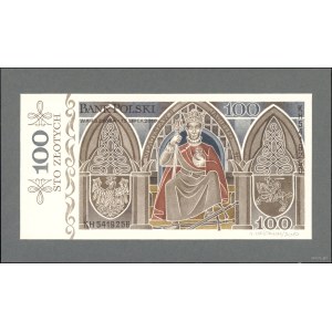 Zestaw 2 projektów banknotu o nominale 100 złotych z ok...