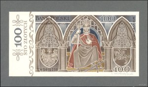 Zestaw 2 projektów banknotu o nominale 100 złotych z ok...