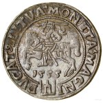 Lithuanian grosz, 1555, Vilnius; the ends of the legends read L...
