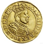 Dukate, 1688, Gdańsk; Obverse: Bust of the king wearing a crown and...