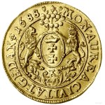 Dukate, 1688, Gdańsk; Obverse: Bust of the king wearing a crown and...