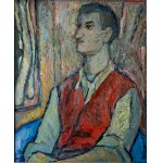 Maksymilian Stratanowski (1913-1987), Portrait of a man in a red vest, ca. 1960.