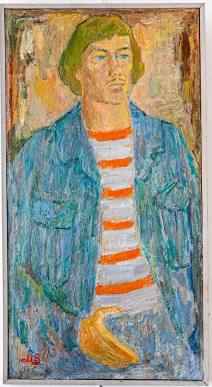 Maksymilian Stratanowski (1913-1987), Portret młodzieńca w błękitnej kurtce, ok. 1960 r..