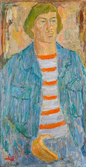 Maksymilian Stratanowski (1913-1987), Portret młodzieńca w błękitnej kurtce, ok. 1960 r..