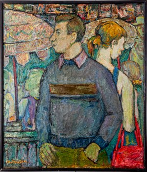 Maksymilian Stratanowski (1913-1987), Portret mężczyzny z papierosem, ok. 1970 r