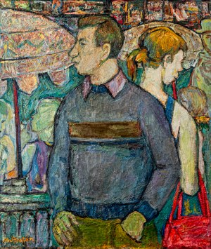 Maksymilian Stratanowski (1913-1987), Portret mężczyzny z papierosem, ok. 1970 r