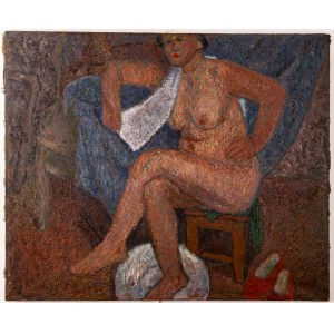 Maksymilian Stratanowski (1913-1987), Nude of a woman with a towel, ca. 1970.