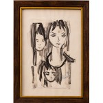Jan Młodożeniec (1929-2000), Group portrait of three girls, 1986.