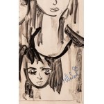 Jan Młodożeniec (1929-2000), Group portrait of three girls, 1986.