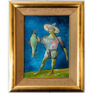 Ivan Kulik, nato nel 1959, Uomo con pesce, 2010 ca.