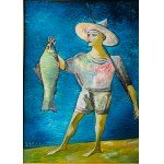 Ivan Kulik, nato nel 1959, Uomo con pesce, 2010 ca.
