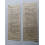 SET OF 2 LOTTERY TICKETS KRAKOW LOTTERY NUMBER GAME LAJKONIK 1973