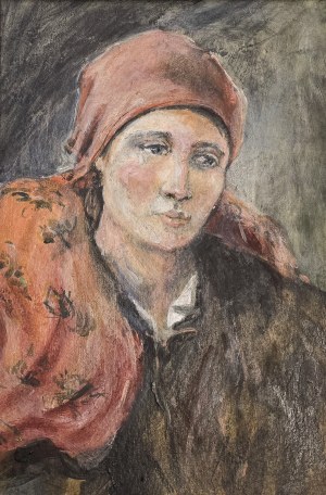 Józefa Maria JÓZEFOWICZ (1900 - ?), Kobieta w czerwonej chuście