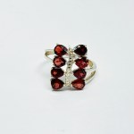 Silver ring with natural garnets
