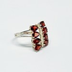 Silver ring with natural garnets