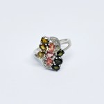Silver ring with colored Sapphires