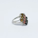 Silver ring with colored Sapphires