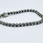 Silver bracelet with natural garnet sapphires