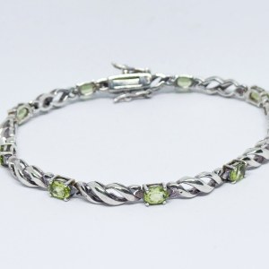 Silver Bracelet with Peridots
