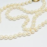 Gold Akoya pearl necklace