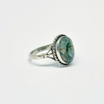 Silver vintage ring with mossy agate