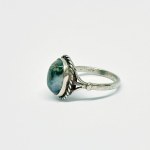 Silver vintage ring with mossy agate