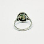 Silver vintage ring with mossy agate
