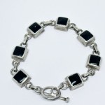 Silver bracelet with black Onyx