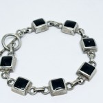 Silver bracelet with black Onyx