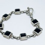 Silver bracelet with black Onyx