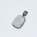 Silver Pendant with Oxidized Quartz
