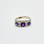 Silver vintage ring with Amethysts and Zircons