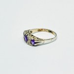 Silver vintage ring with Amethysts and Zircons