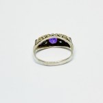 Silver vintage ring with Amethysts and Zircons