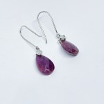 Gold earrings with natural Rubies and 0.02 Ct Diamonds