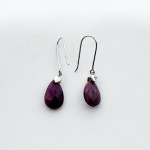 Gold earrings with natural Rubies and 0.02 Ct Diamonds