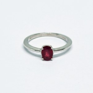 Silver ring with natural red Sapphire