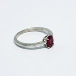 Silver ring with natural red Sapphire