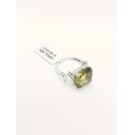 Ring with olive quartz 15.17 ct, 925 silver, RocksTV certificate