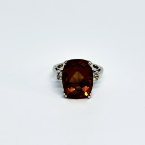 Silberring mit großem Andalusit und 0,04 Karat Diamanten