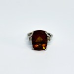 Silver ring with large Andalusite and 0.04 Ct Diamonds